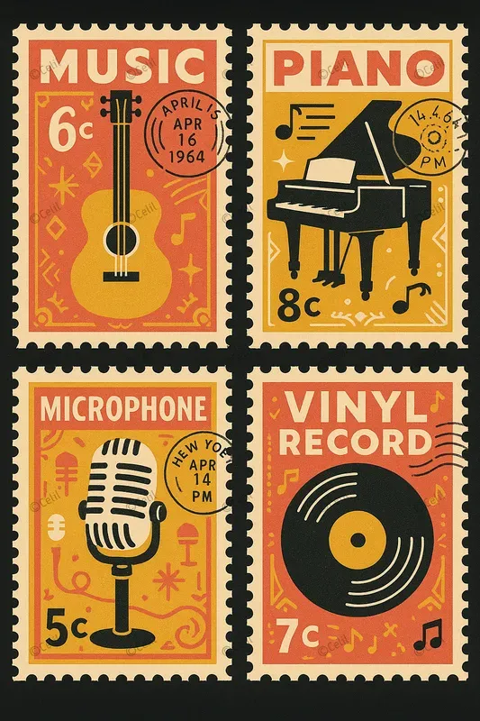 Retro Postal Art Graphics Bundles
