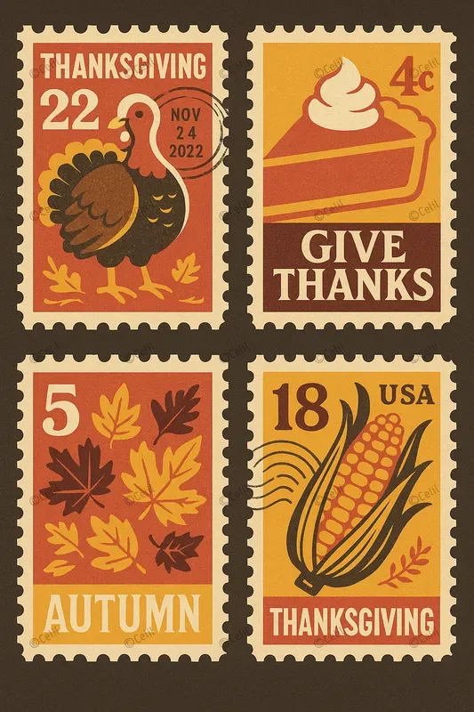Retro Postal Art Graphics Bundles