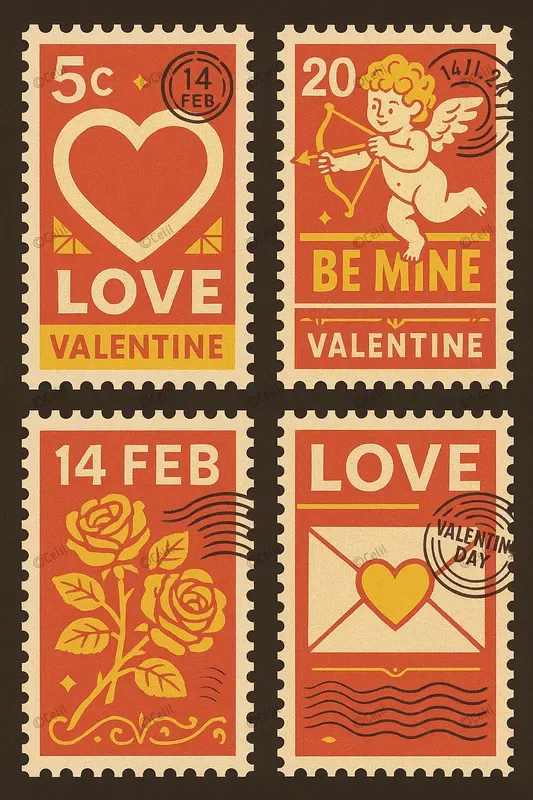 Retro Postal Art Graphics Bundles
