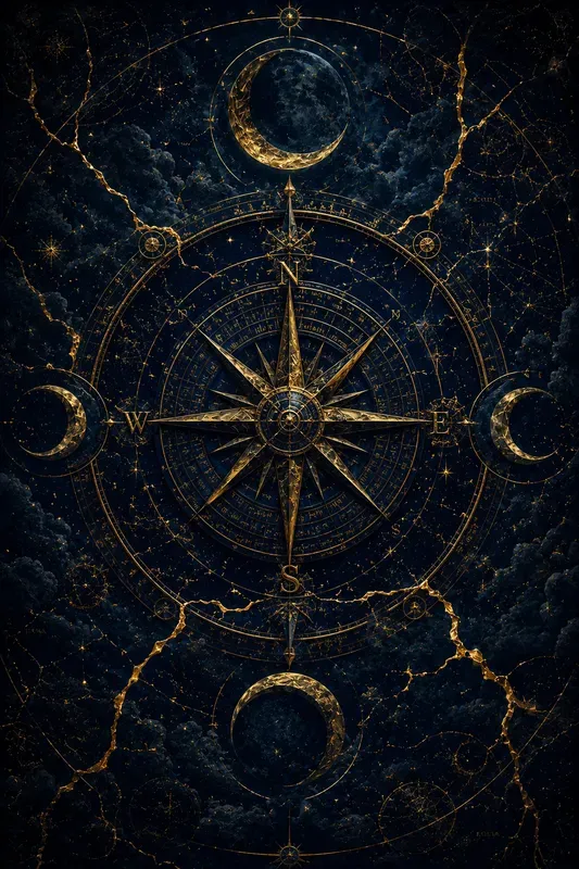Dark Fantasy Navy Liquid Gold Art