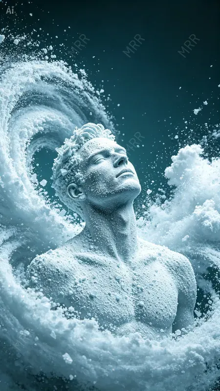 Icy Particle Bust Sculptures