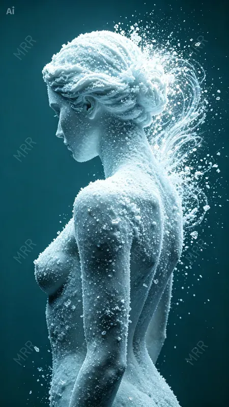 Icy Particle Bust Sculptures
