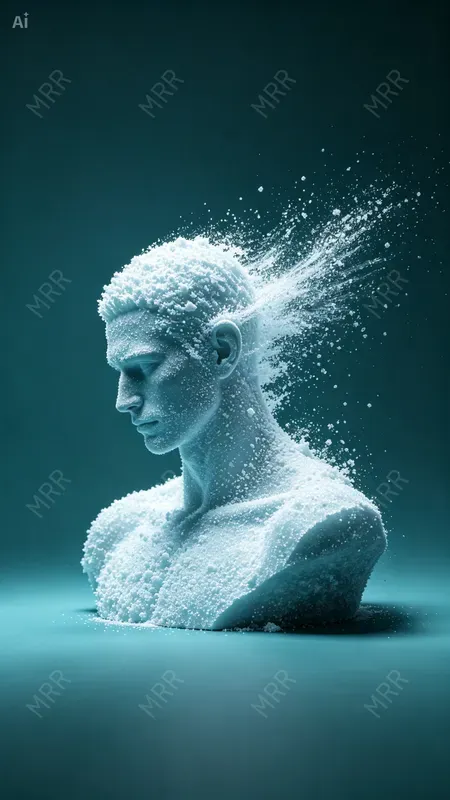 Icy Particle Bust Sculptures