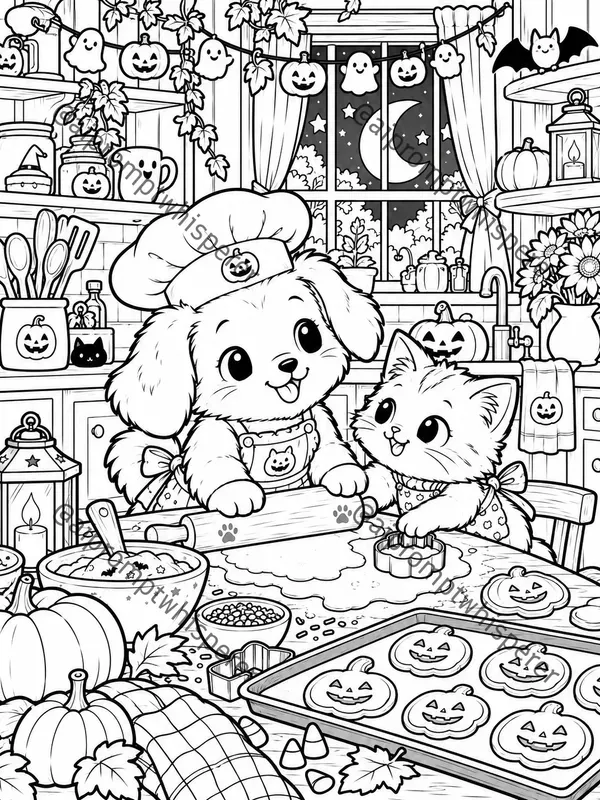 Cozy Halloween Critters Coloring Pages