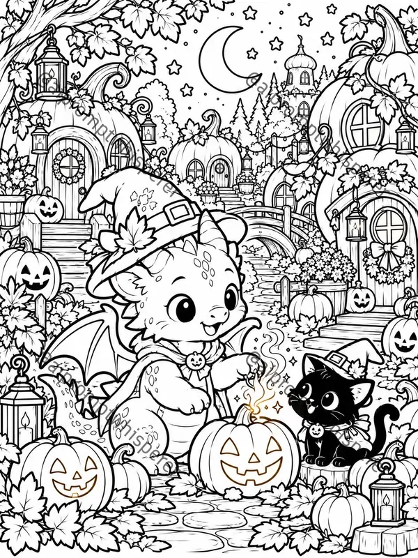 Cozy Halloween Critters Coloring Pages