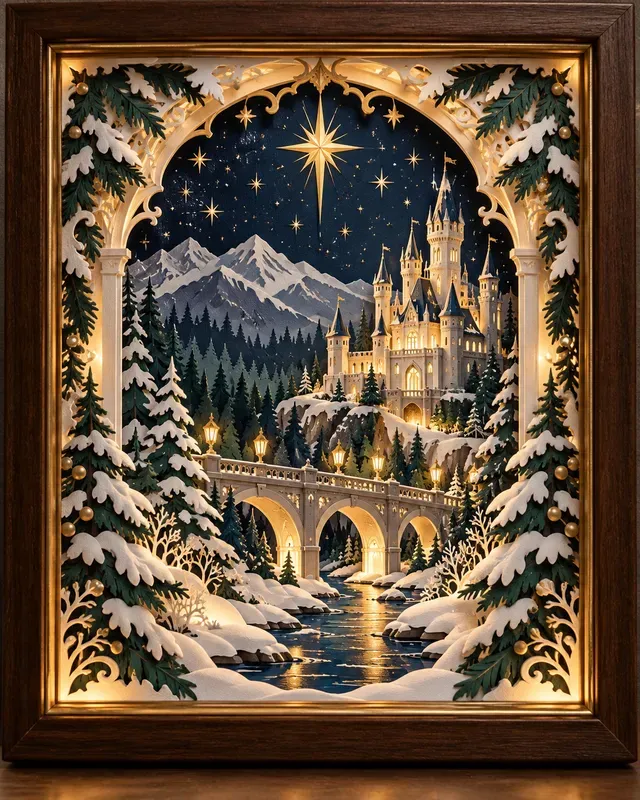 Christmas Layered Paper Shadow Boxes