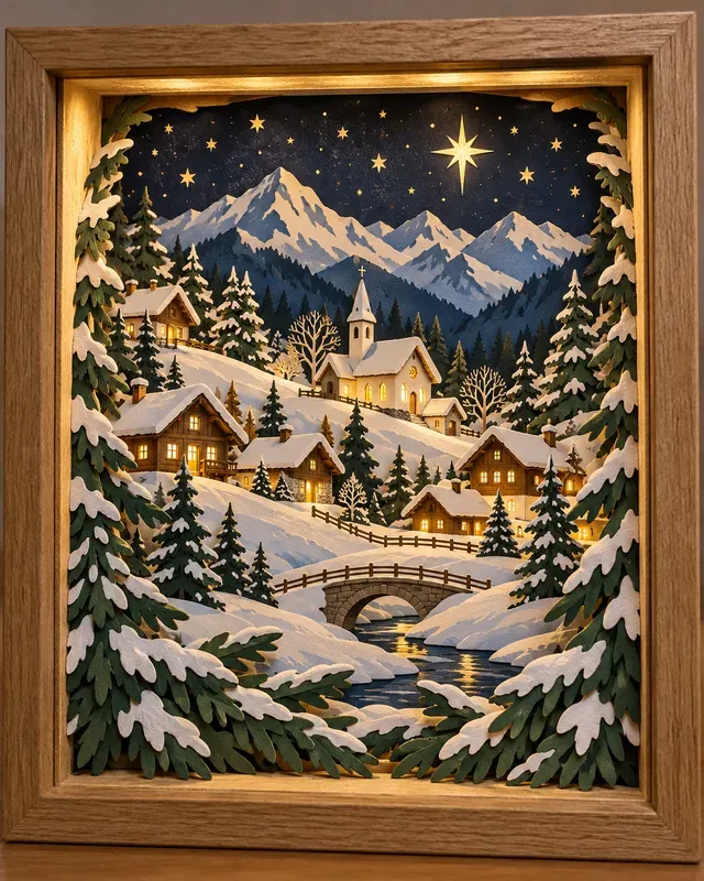 Christmas Layered Paper Shadow Boxes