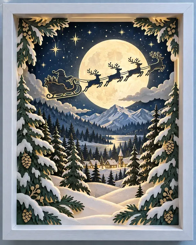 Christmas Layered Paper Shadow Boxes