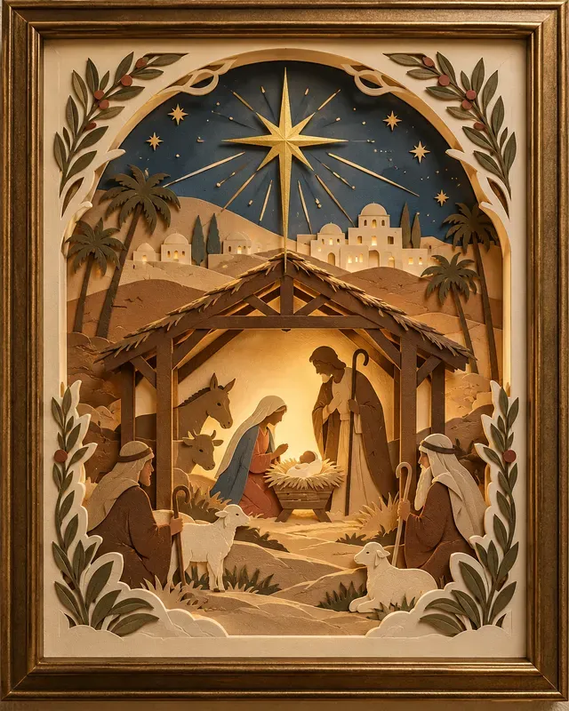 Christmas Layered Paper Shadow Boxes
