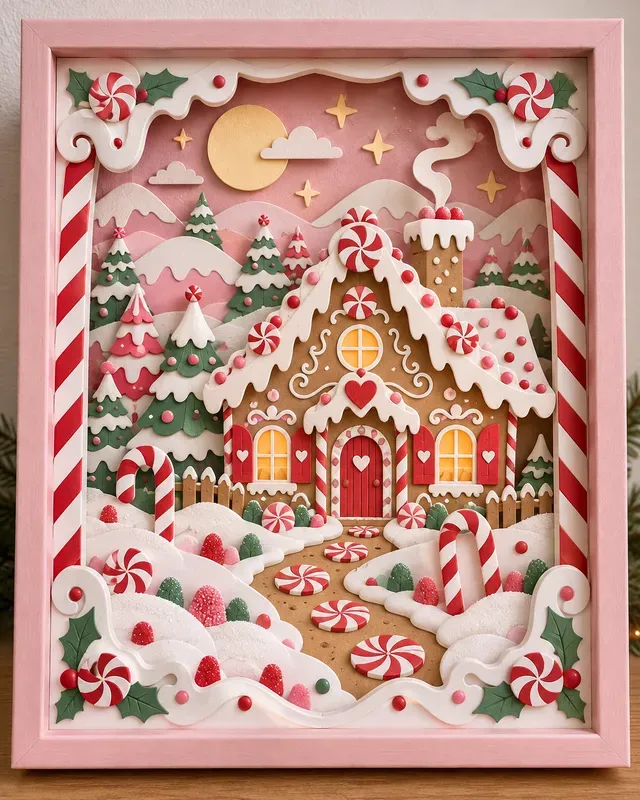 Christmas Layered Paper Shadow Boxes