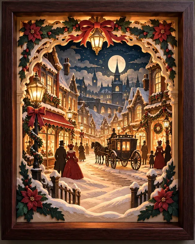 Christmas Layered Paper Shadow Boxes