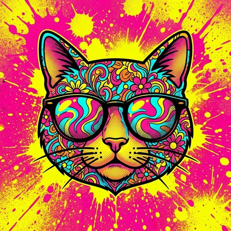 Psychedelic Neon Pop Art