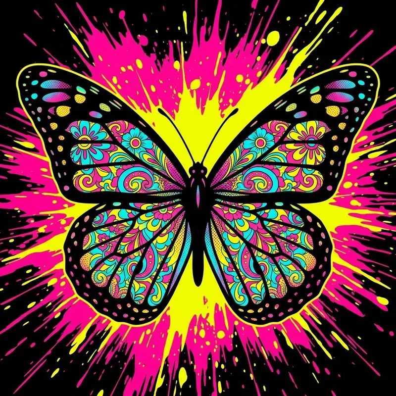 Psychedelic Neon Pop Art