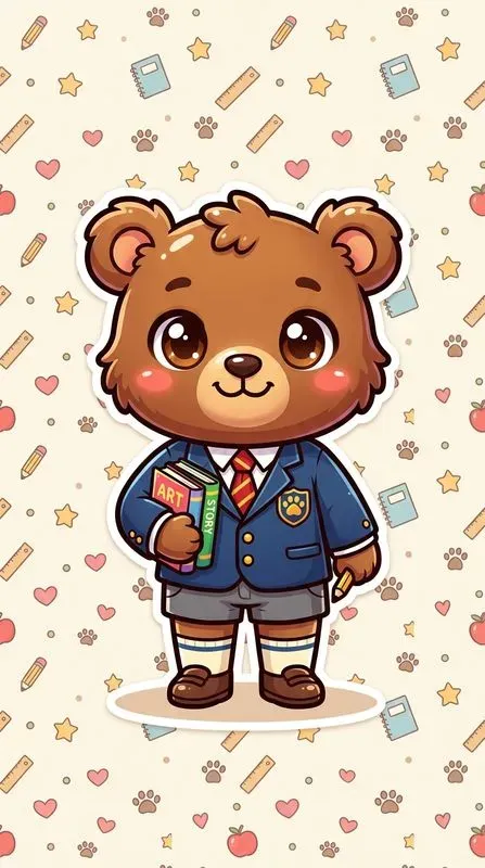 Cute Back To School Chibi Animals Art