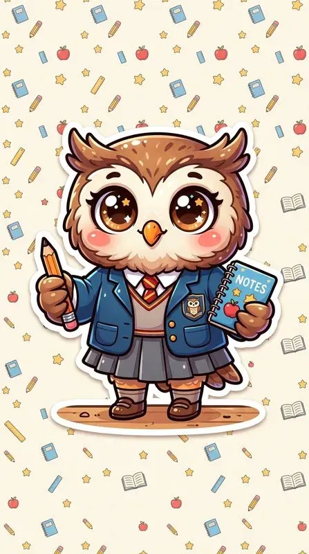 Cute Back To School Chibi Animals Art