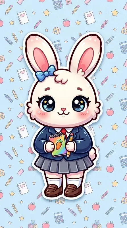 Cute Back To School Chibi Animals Art