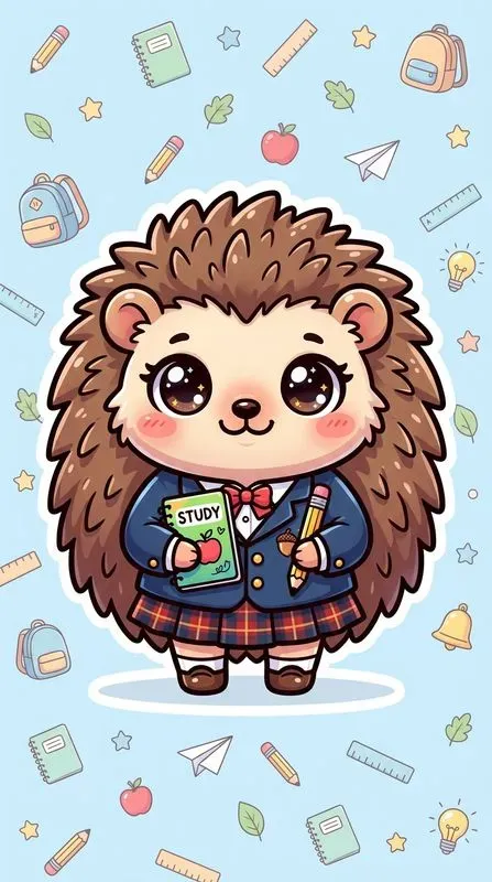 Cute Back To School Chibi Animals Art