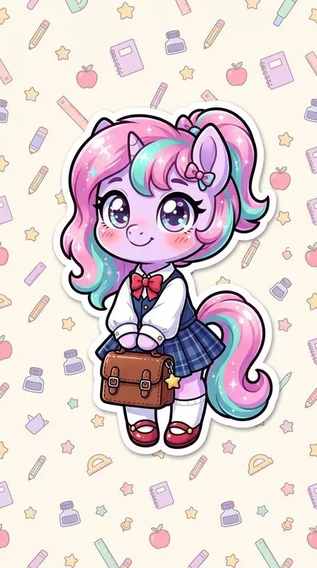 Cute Back To School Chibi Animals Art