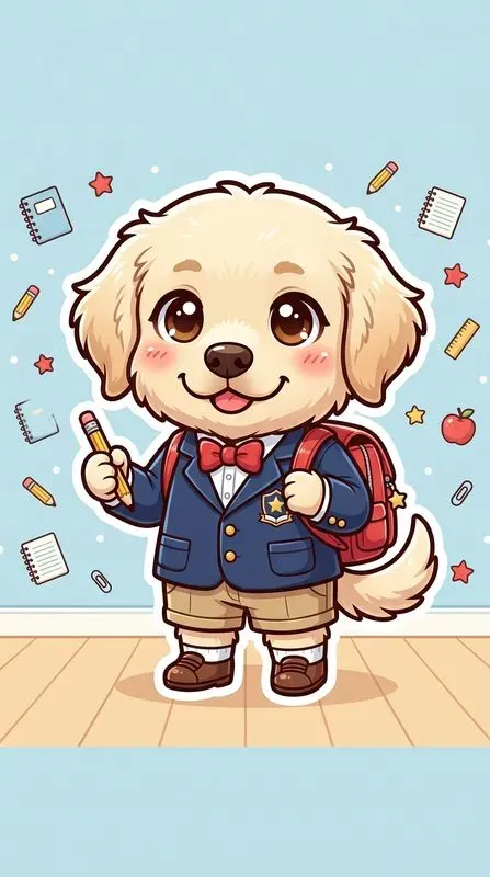 Cute Back To School Chibi Animals Art