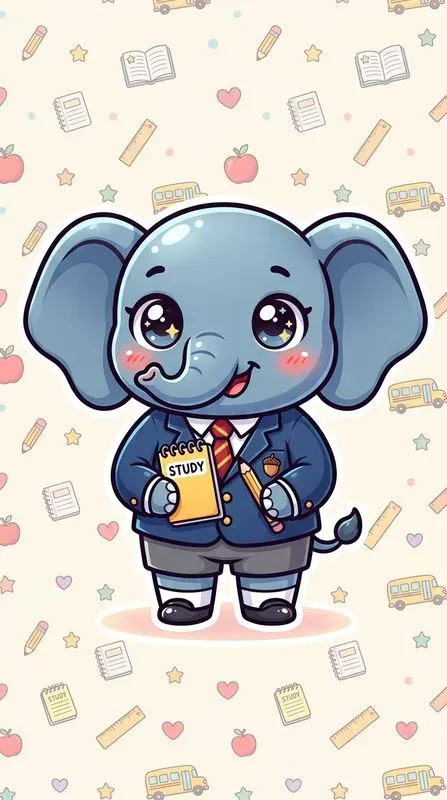 Cute Back To School Chibi Animals Art