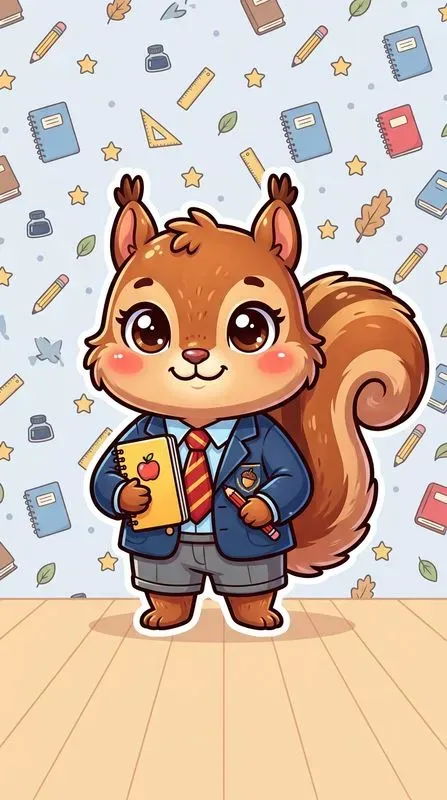 Cute Back To School Chibi Animals Art