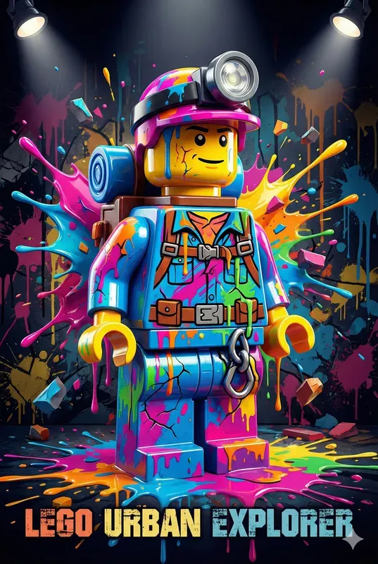 Colorful Lego Pop Art Poster Style