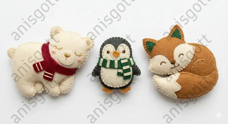 Kawaii Felt Plush Christmas Clipart Sets