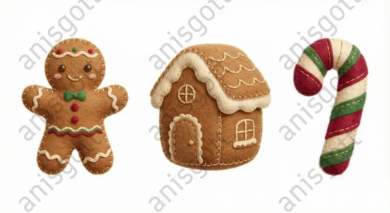 Kawaii Felt Plush Christmas Clipart Sets