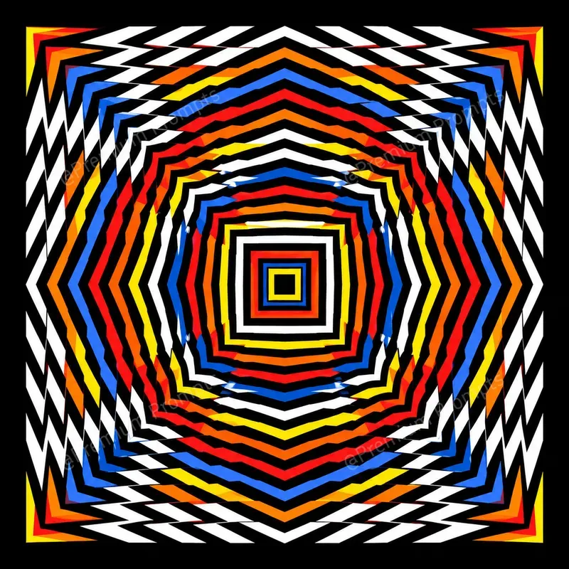 Optical Illusions Colorful Mandalas Art