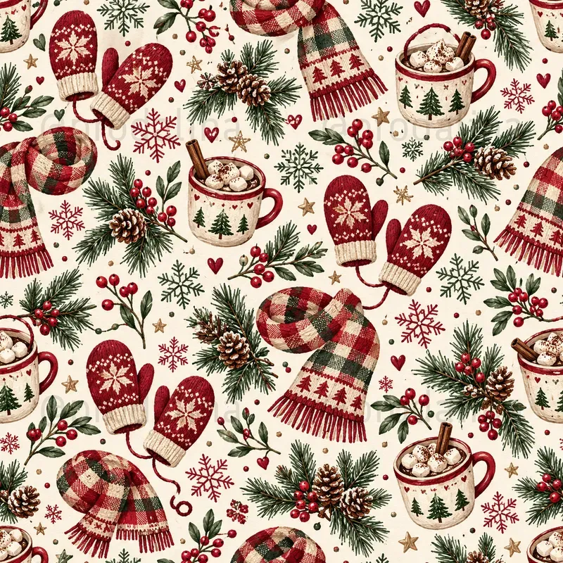 Cozy Snow Days Seamless Patterns