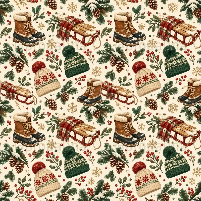Cozy Snow Days Seamless Patterns
