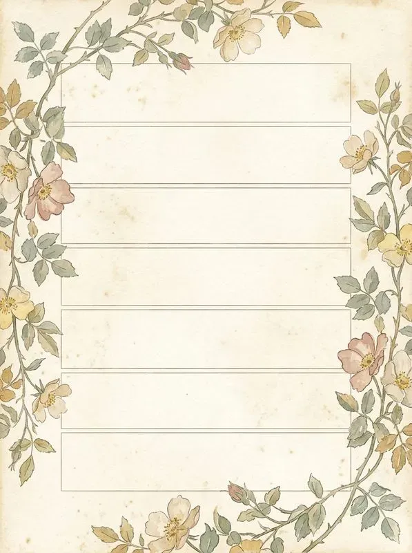 Summer Botanical Vintage Journal Pages
