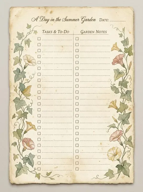 Summer Botanical Vintage Journal Pages