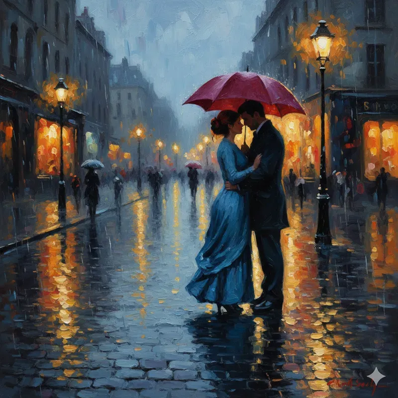 Cinematic Romantic Oil Paintings