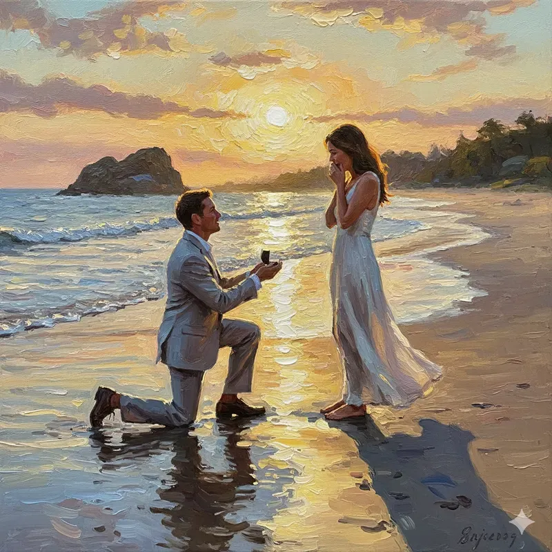 Cinematic Romantic Oil Paintings