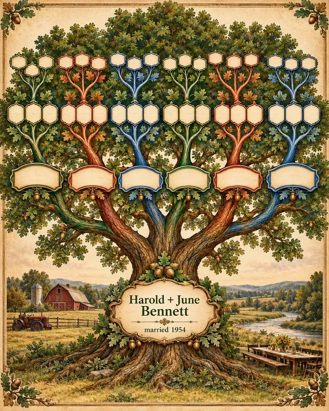 Family Tree Genealogy Keepsake Posters