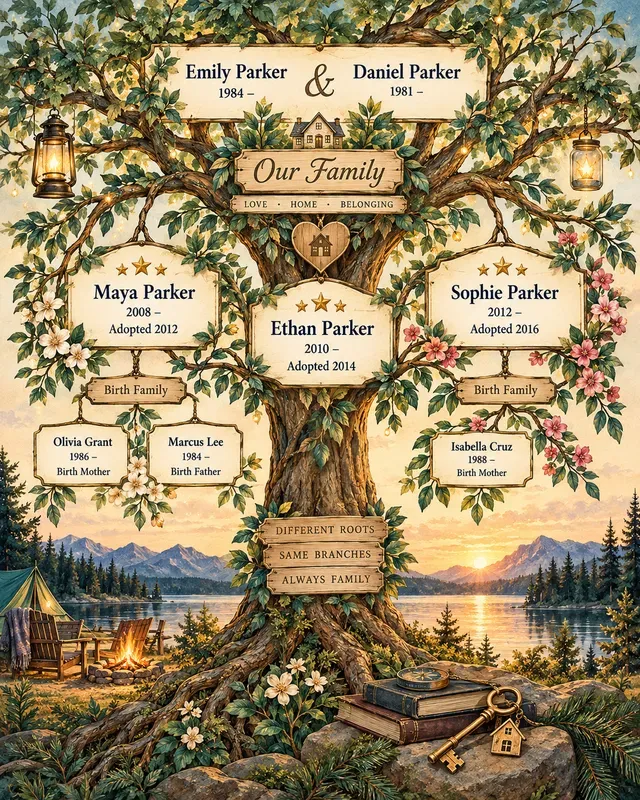 Family Tree Genealogy Keepsake Posters