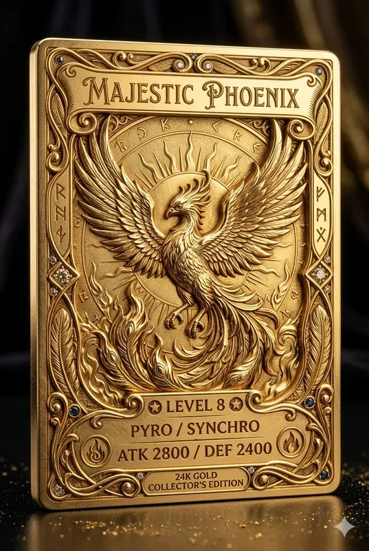 3D Relief Gold Metal Trading Card Art