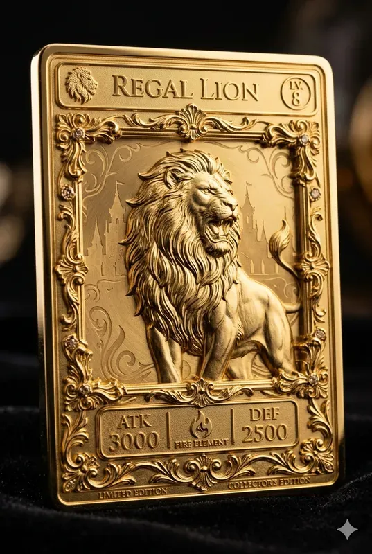 3D Relief Gold Metal Trading Card Art