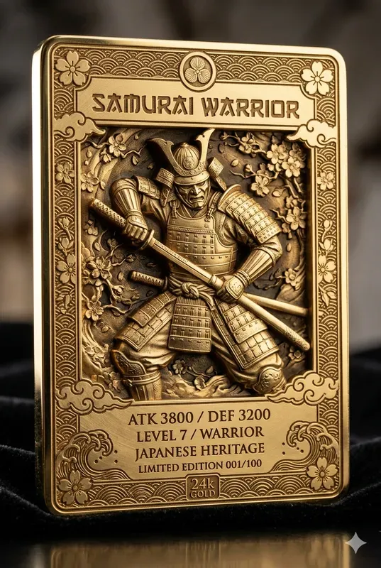 3D Relief Gold Metal Trading Card Art