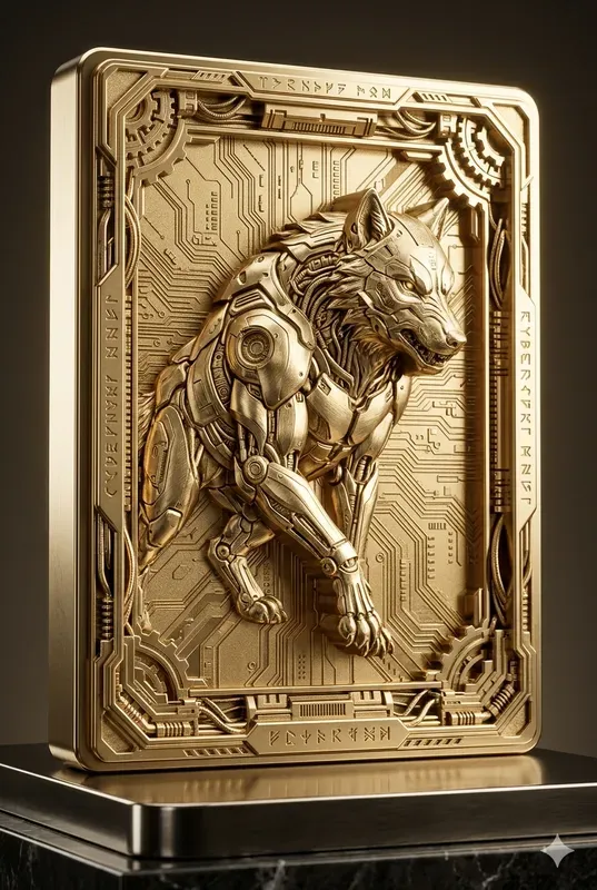 3D Relief Gold Metal Trading Card Art