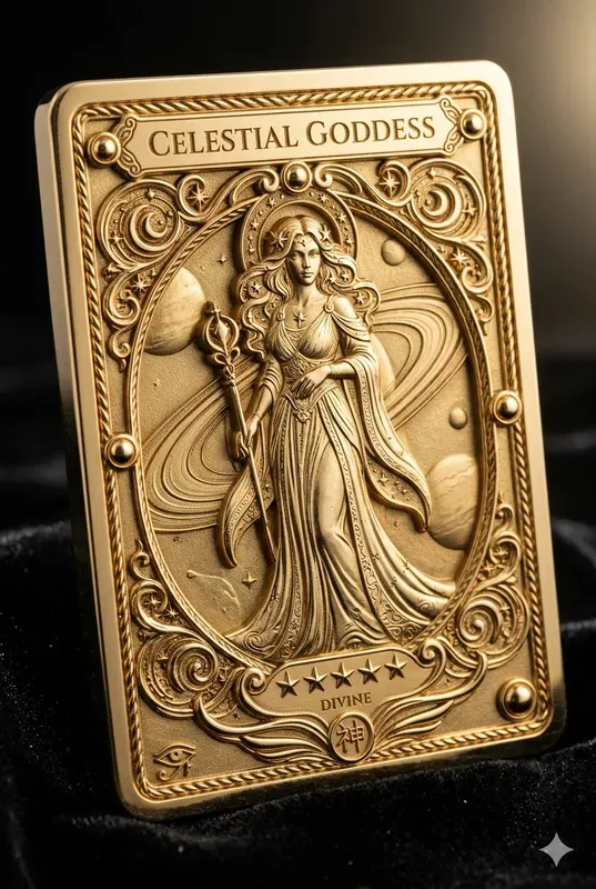 3D Relief Gold Metal Trading Card Art