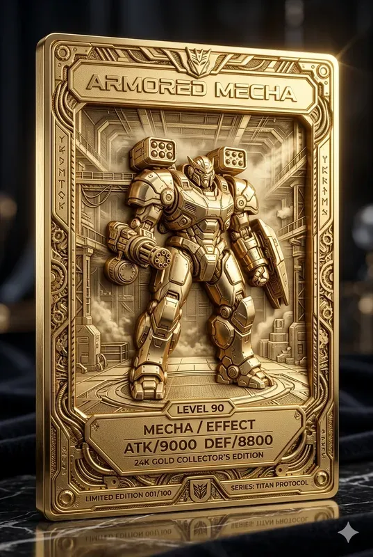 3D Relief Gold Metal Trading Card Art