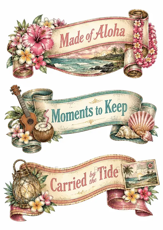 Western Engraved Ribbon Banner Ephemera