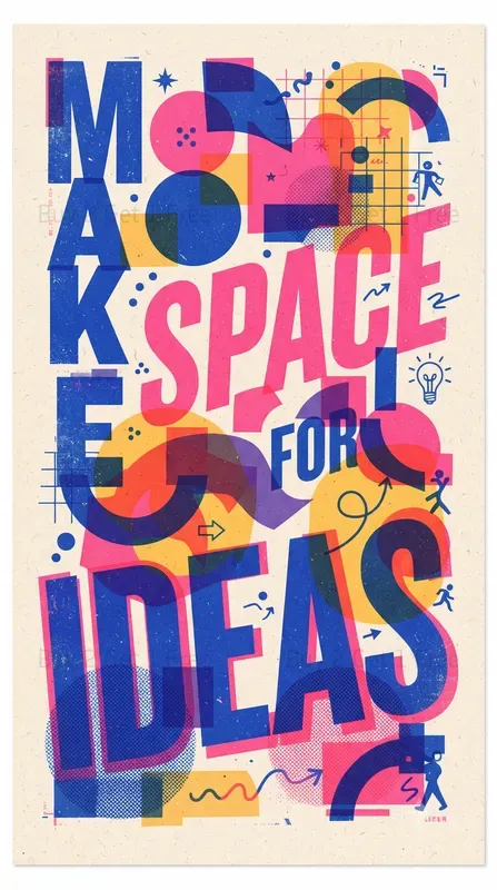 Modern Risograph Typography Posters