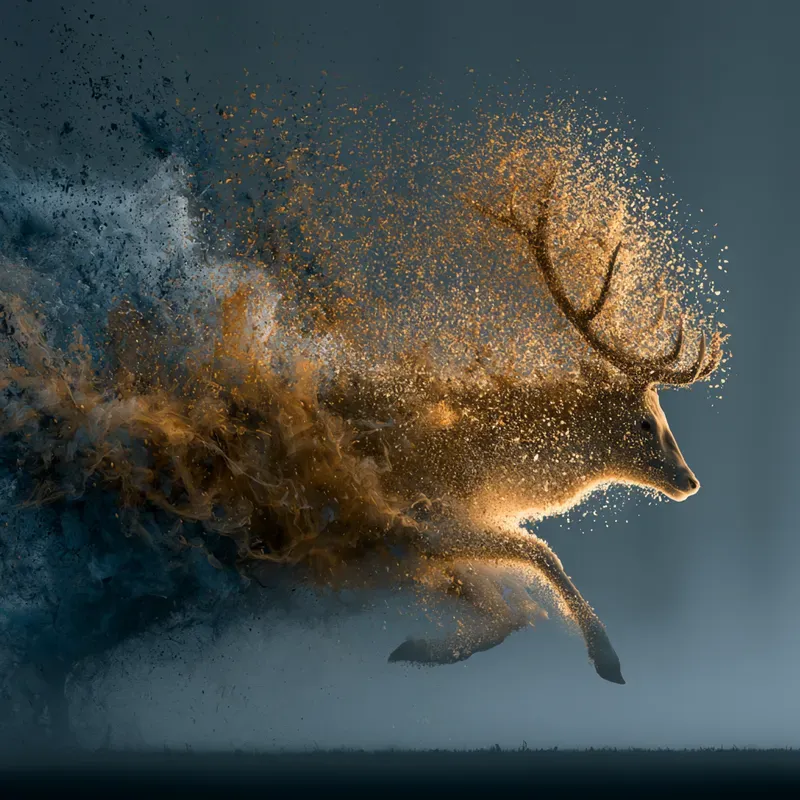 Cinematic Golden Particle Art