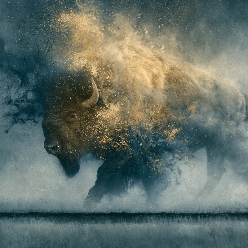 Cinematic Golden Particle Art