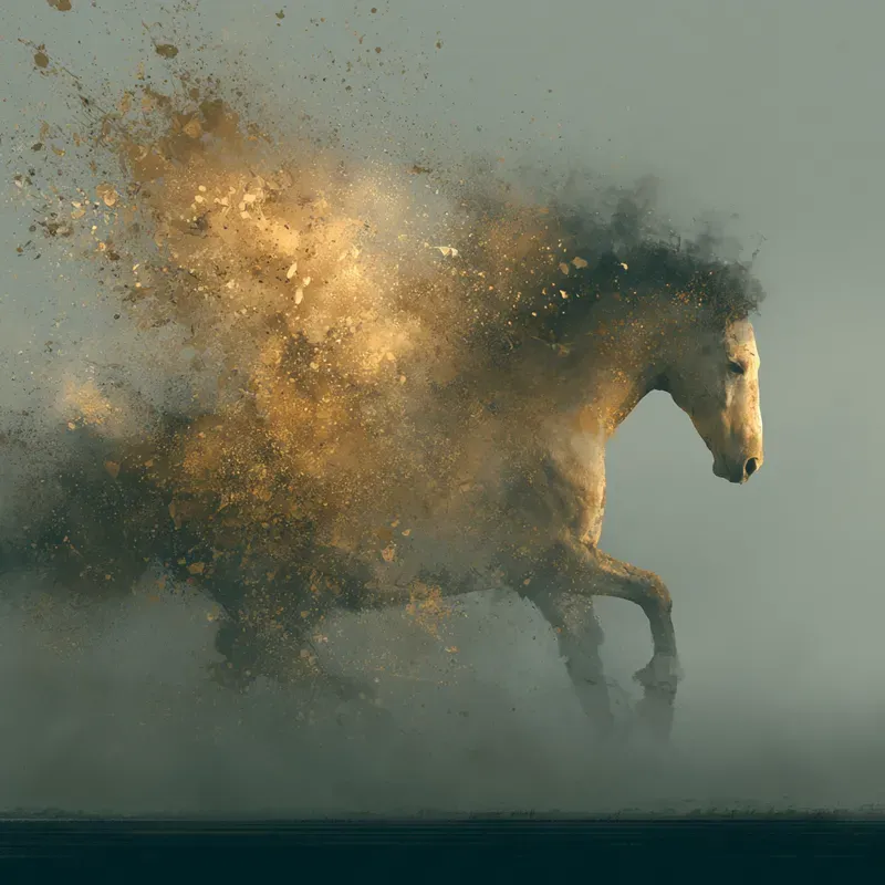 Cinematic Golden Particle Art