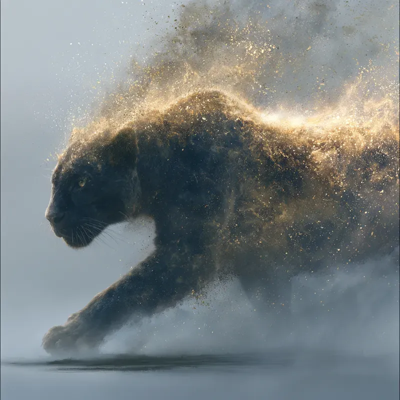 Cinematic Golden Particle Art