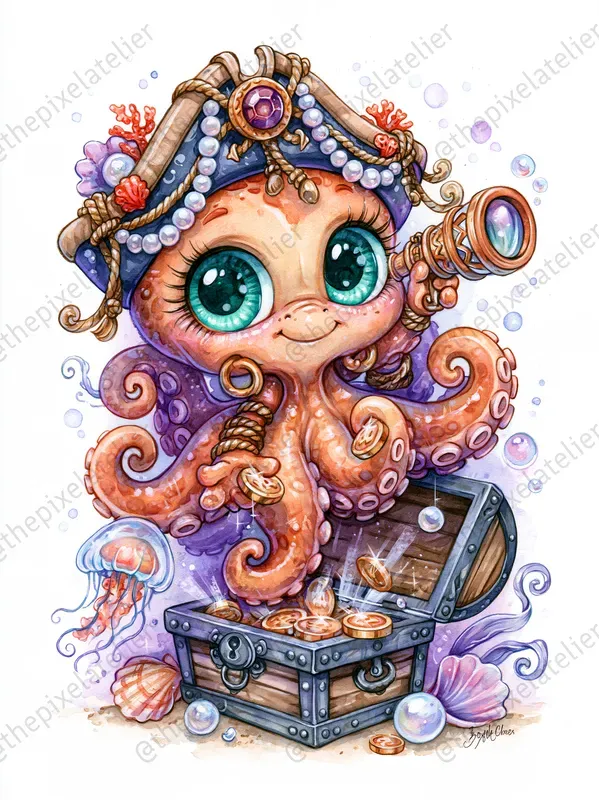 Spooky Ocean Pirate Cliparts